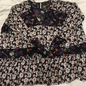 Free People flowered print blouse-oversized